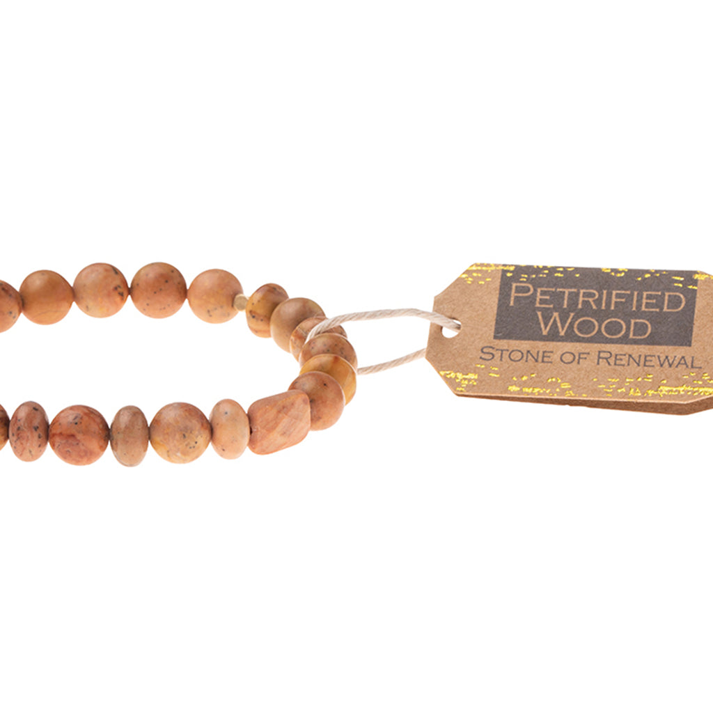 Petrified Wood Stone Bracelet - Stone of Renewal