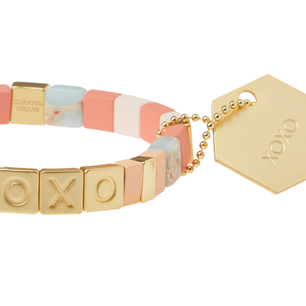 Empower Bracelet - XOXO Gold Aqua Terra/Rose Quartz