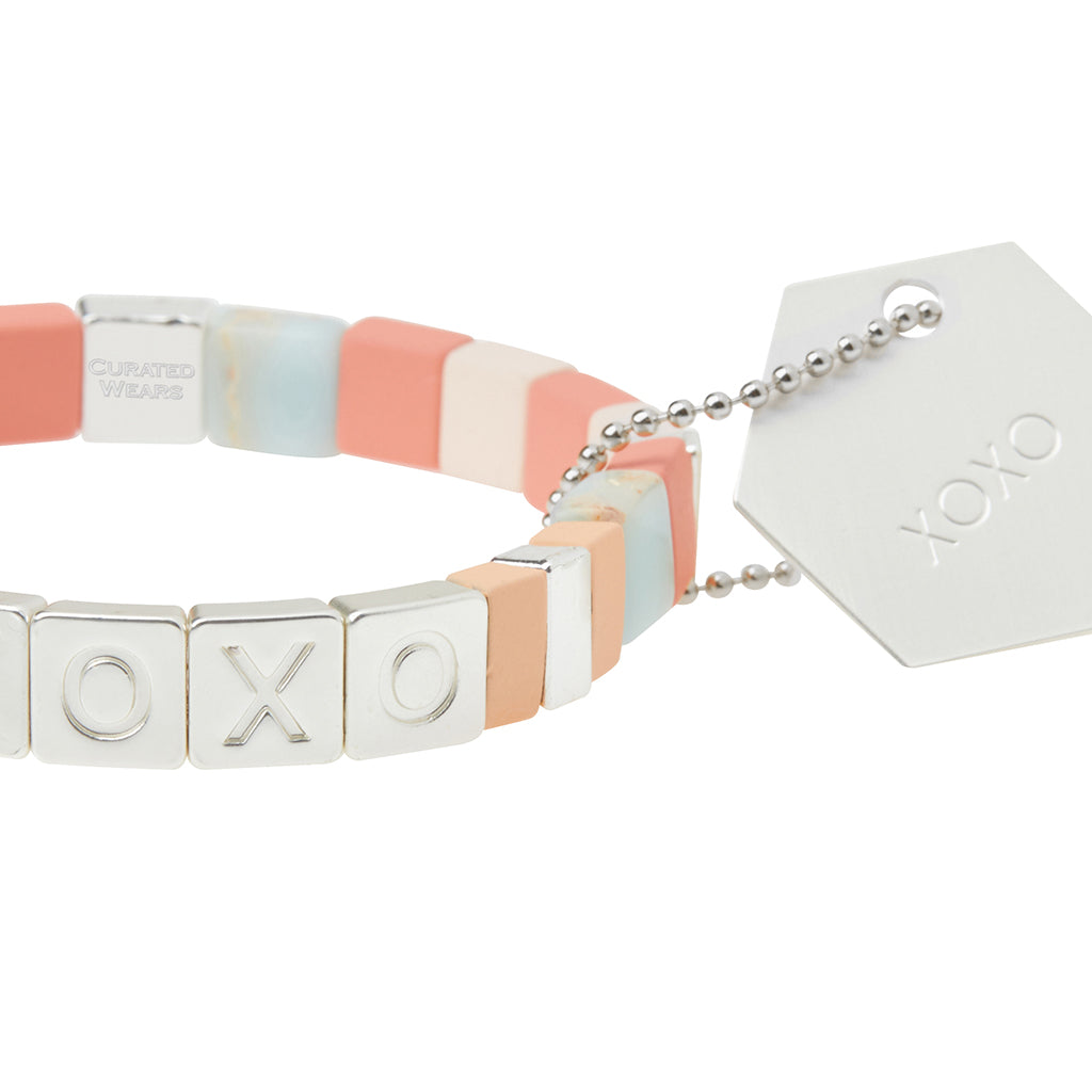 Empower Bracelet - XOXO Silver Aqua Terra/Rose Quartz