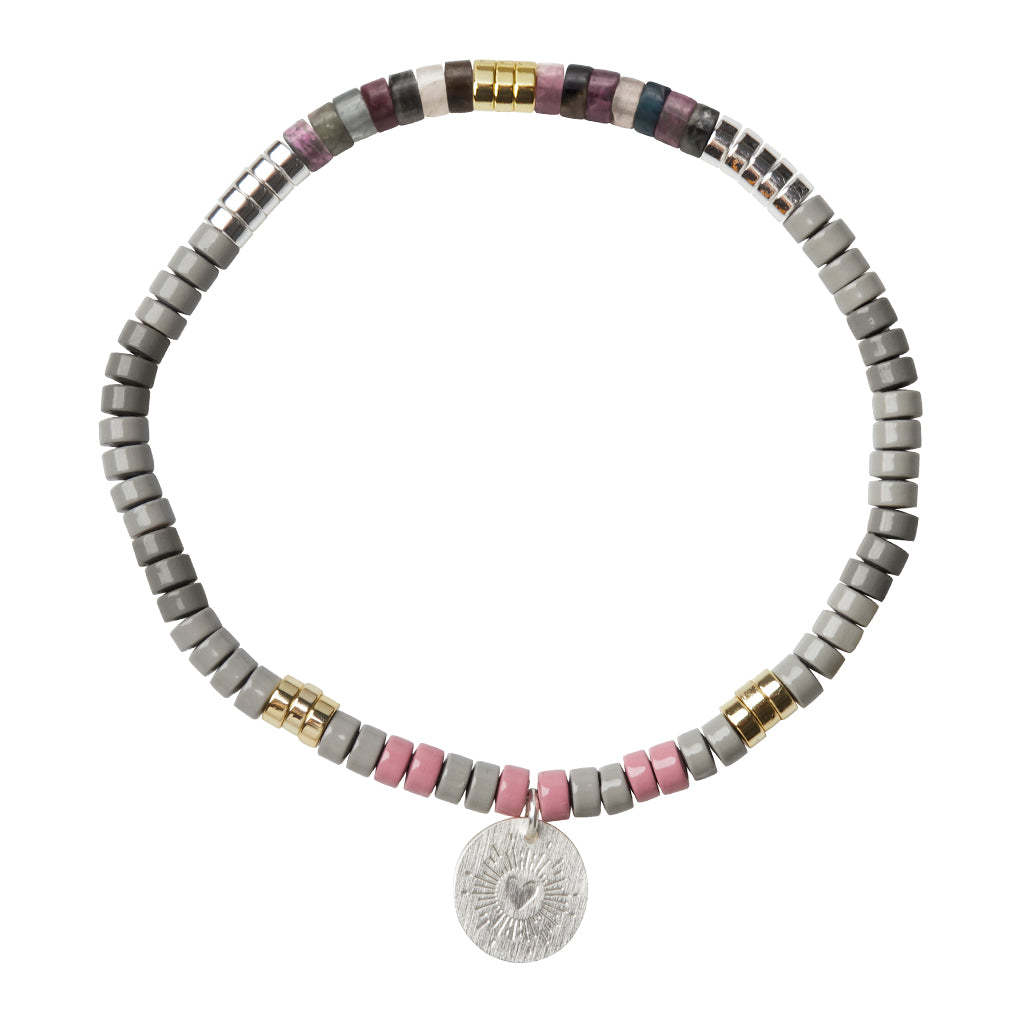 Stone Intention Charm Bracelet - Tourmaline/Silver