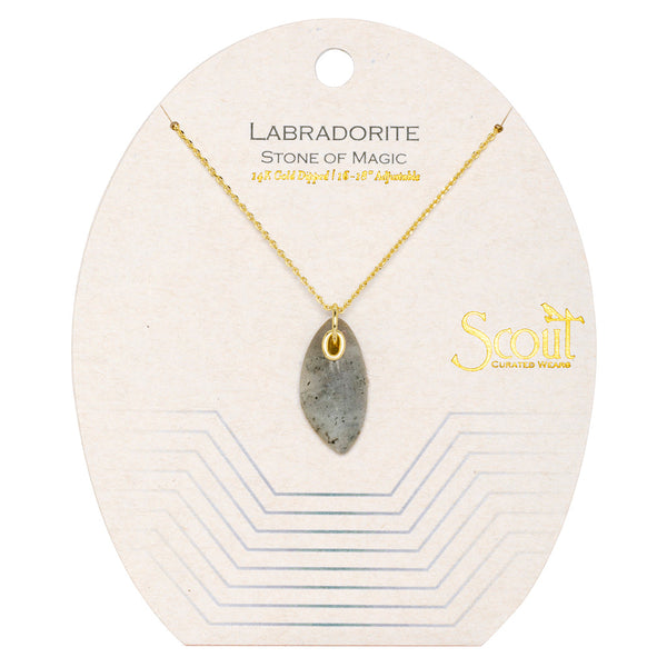 Stone Crescent Drop Earring - Labradorite/Gold Stone Crescent Drop Earring - Labradorite/Gold