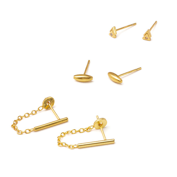 ★MISSOMA★ トリオ スタッド ピアス TRIO STUD EARRINGS Trio Stud Earrings | Missoma