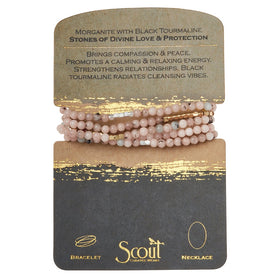 Stone Wrap Morganite/Black Tourmaline - Stones of Divine Love & Protection