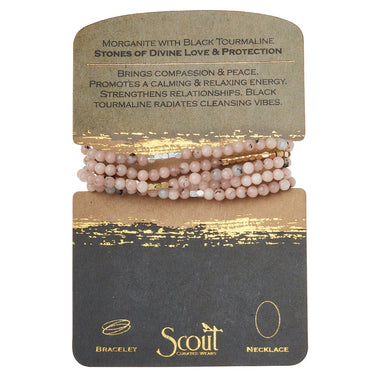 Stone Wrap Morganite/Black Tourmaline - Stones of Divine Love & Protection