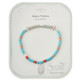 Stone Intention Charm Bracelet - Aqua Terra/Silver