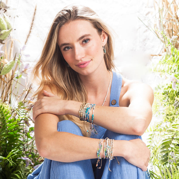 Mixed Media Bracelet - Joy/Dalmatian Jasper/Gold