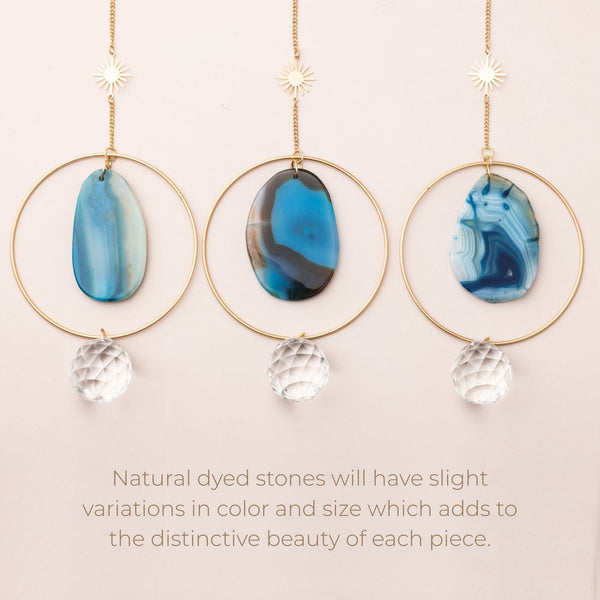 Stone Suncatcher - Sun/Blue Agate