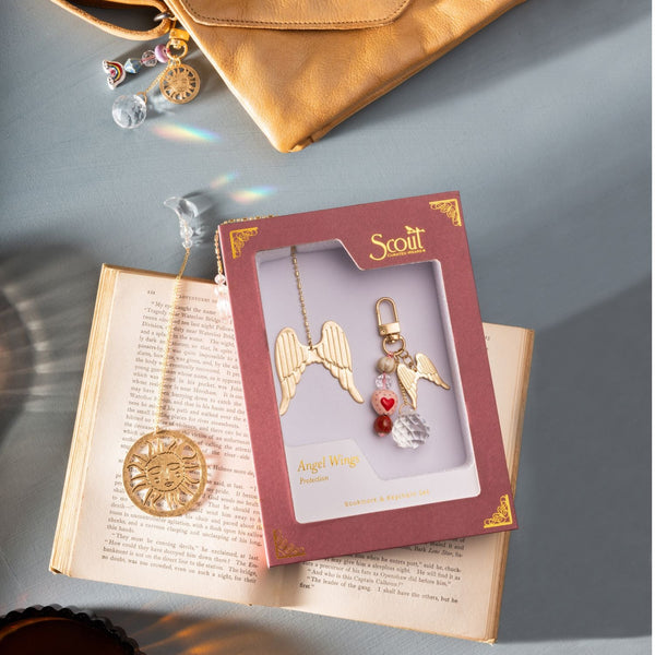 Bookmark & Keychain Set - Angel Wings/Protection