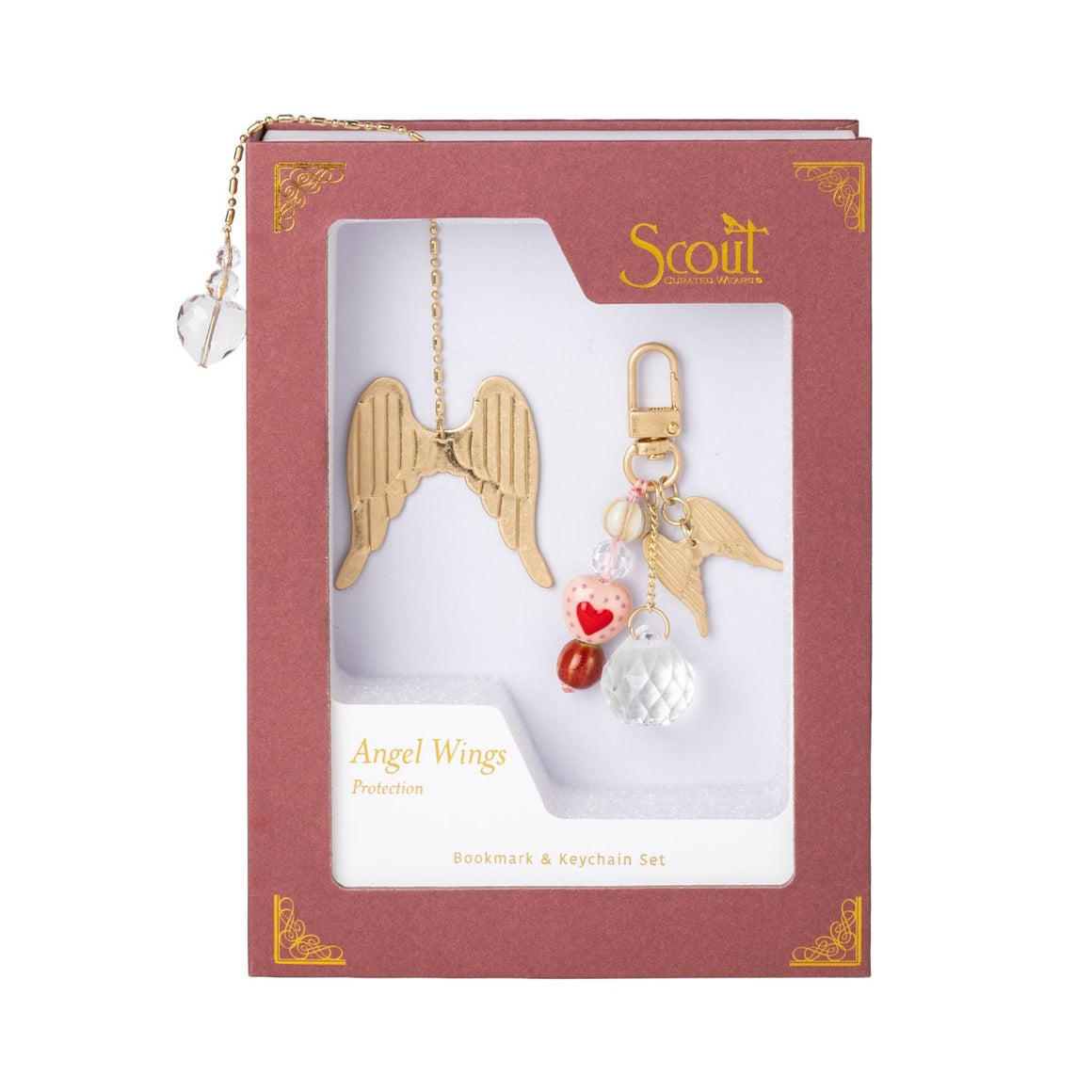 Bookmark & Keychain Set - Angel Wings/Protection