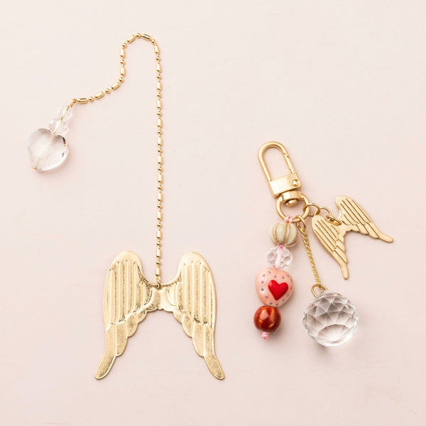 Bookmark & Keychain Set - Angel Wings/Protection