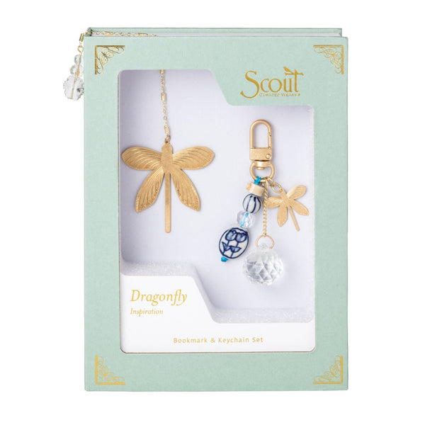 Bookmark & Keychain Set - Dragonfly/Inspiration
