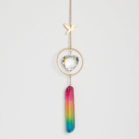 Stone Suncatcher - Hummingbird/Rainbow Stone