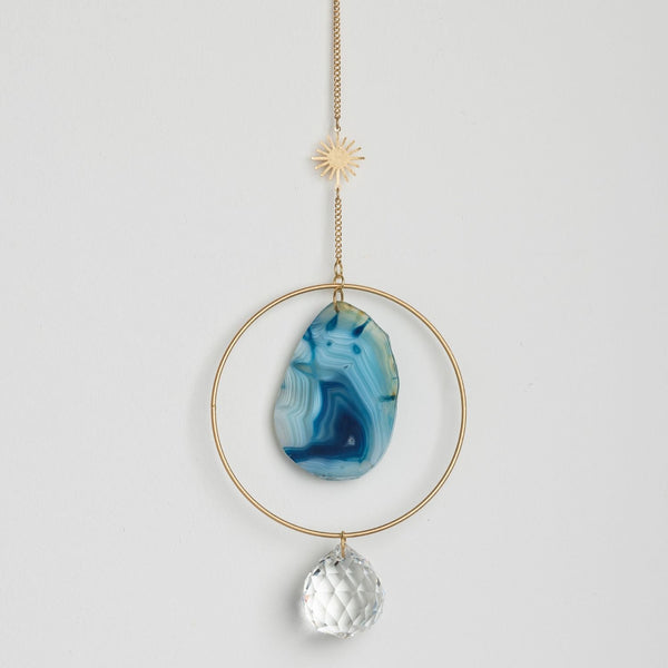 Stone Suncatcher - Sun/Blue Agate