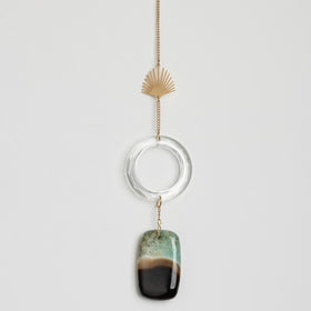 Stone Suncatcher - Sun Rays/Black/Blue Agate