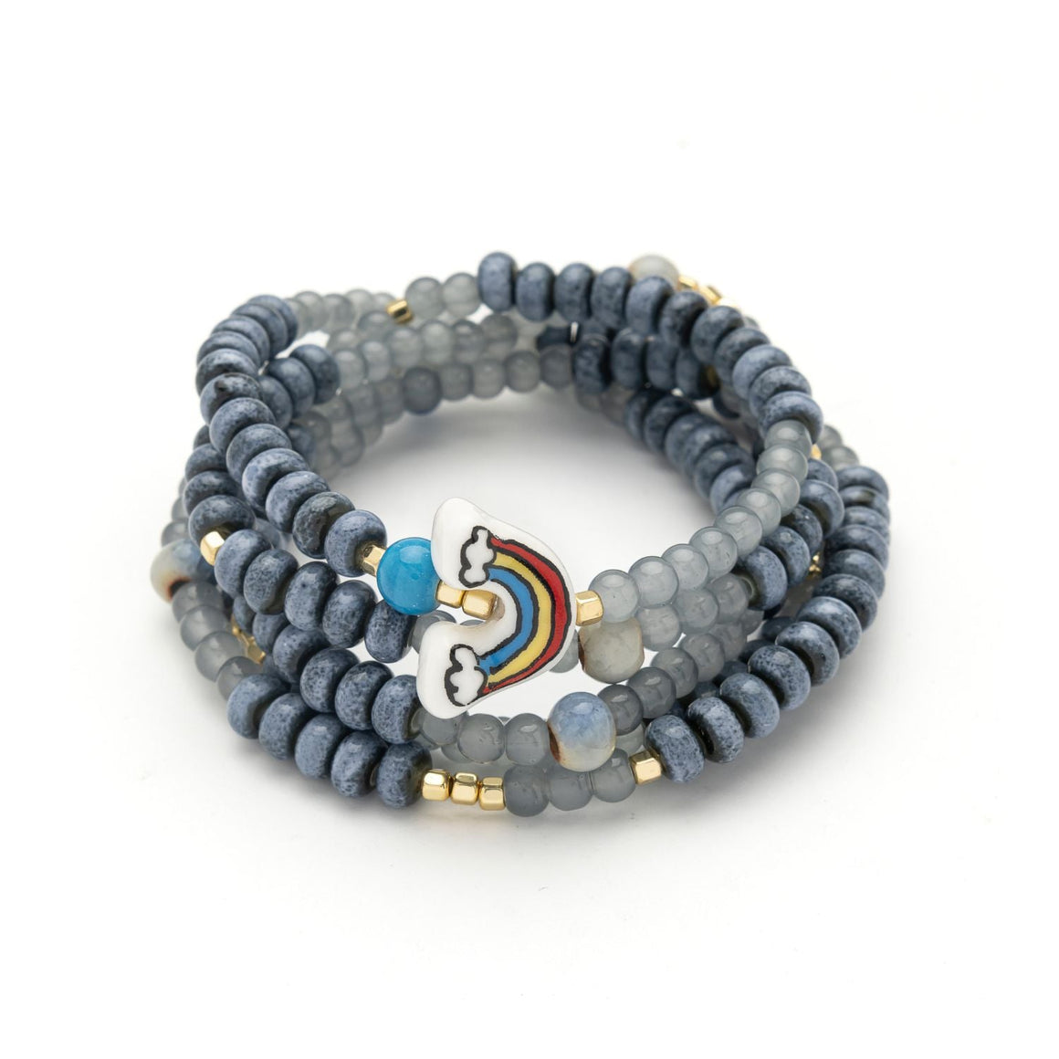 Ceramic Bead Wrap Bracelet/Necklace - Hope/Rainbow