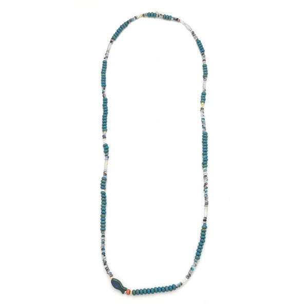 Ceramic Bead Wrap Bracelet/Necklace - Harmony/Fish