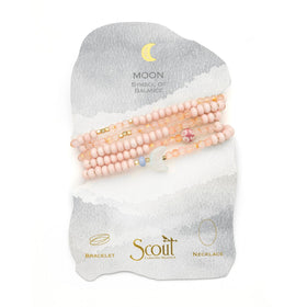 Ceramic Bead Wrap Bracelet/Necklace- Balance/Moon