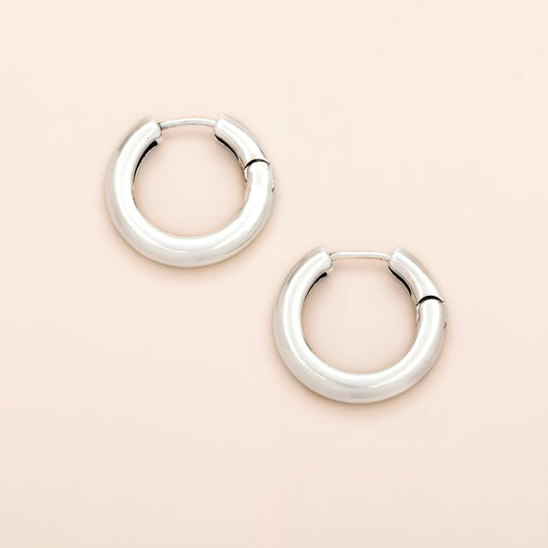 Refined Earring Collection - Medium Stellar Hoop/Sterling Silver