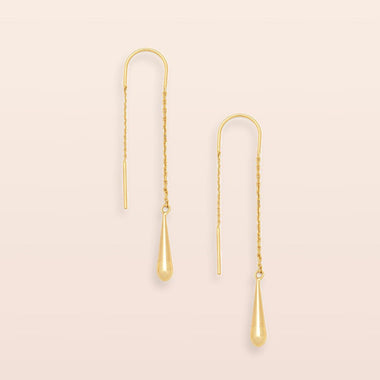 Refined Earring Collection - Teardrop Threader/Gold Vermeil