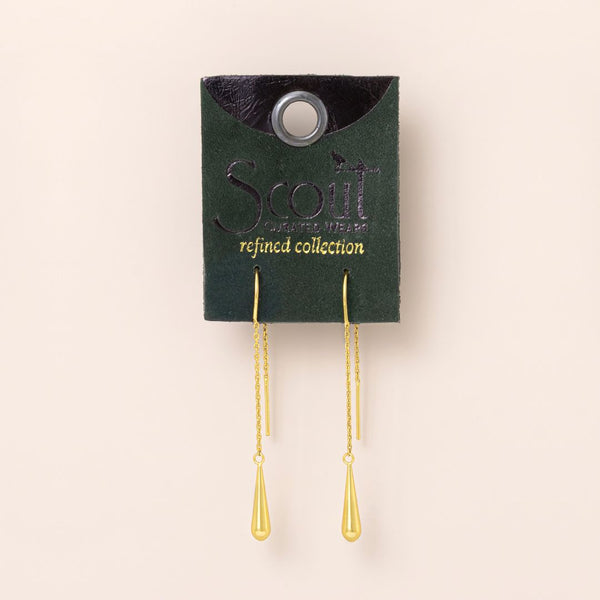 Refined Earring Collection - Teardrop Threader/Gold Vermeil