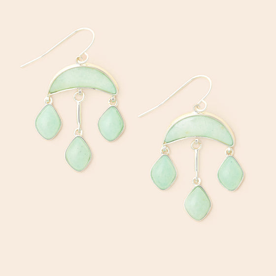 Stone Crescent Drop Earring - Amazonite/Silver Stone Crescent Drop Earring - Amazonite/Silver