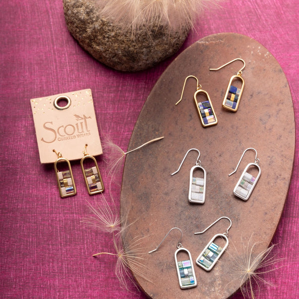 Good Karma Miyuki Frame Earring - Blush/Topaz/Gold