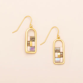 Good Karma Miyuki Frame Earring - Blush/Topaz/Gold