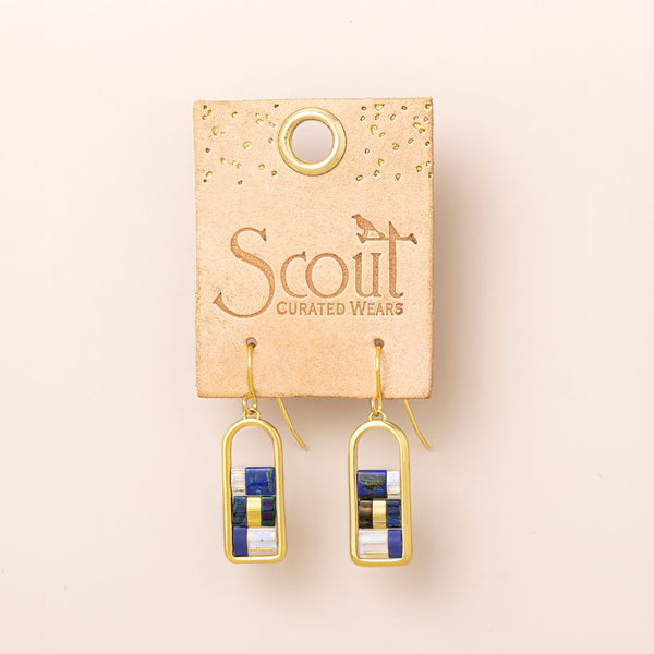 Good Karma Miyuki Frame Earring - Indigo/Gold