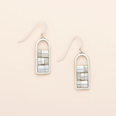 Good Karma Miyuki Frame Earring - Frost/Silver