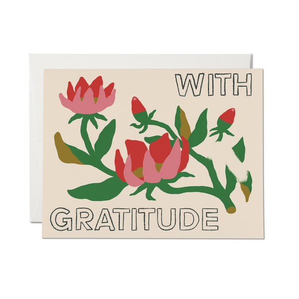 Floral Blooms With Gratitude Greeting Card