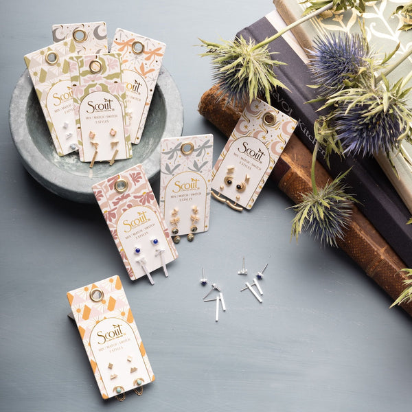 Stud Trio Ear Jacket Set - Mountain/Turquoise/Gold