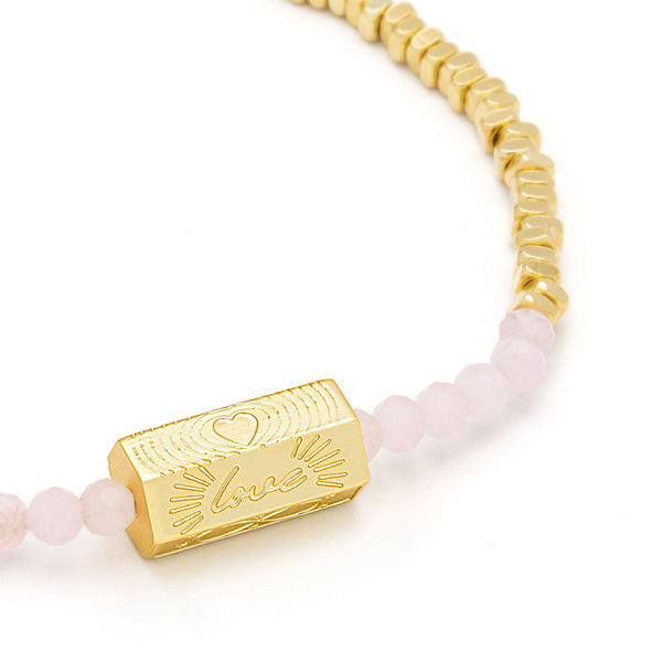 Stella Bracelet - Love/Rose Quartz/Gold
