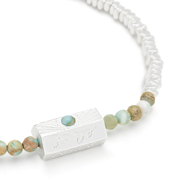 Stella Bracelet - Peace/Aqua Terra/Silver