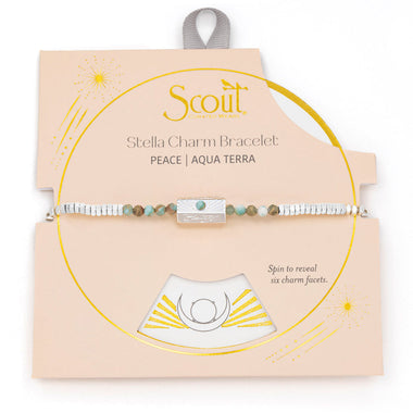 Stella Bracelet - Peace/Aqua Terra/Silver