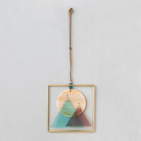 Stained Glass Light Catcher - Sunset Mountains