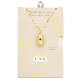 Stella Locket Necklace - Positive Energy/Pyrite/Gold