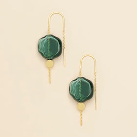 Refined Glass Organic Threader - Teal/Gold