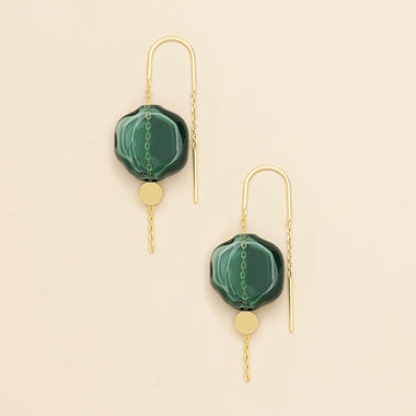 Refined Glass Organic Threader - Teal/Gold