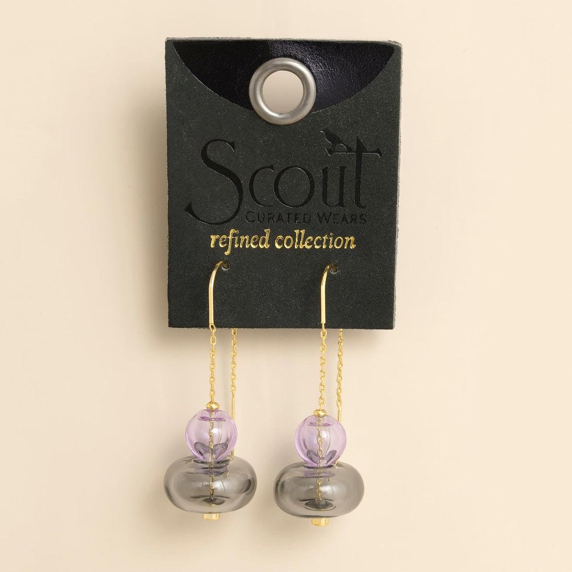 Refined Glass Stacked Threader - Lavender/Smoke/Gold