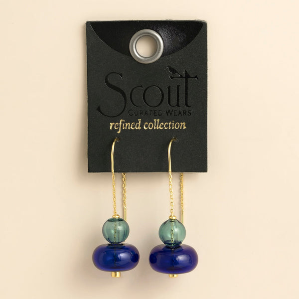 Refined Glass Stacked Threader - Teal/Blue/Gold