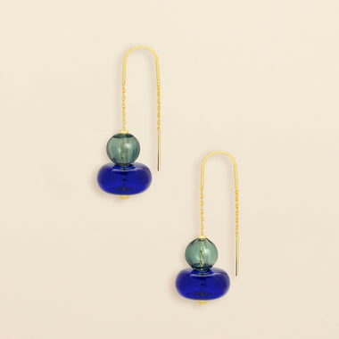 Refined Glass Stacked Threader - Teal/Blue/Gold