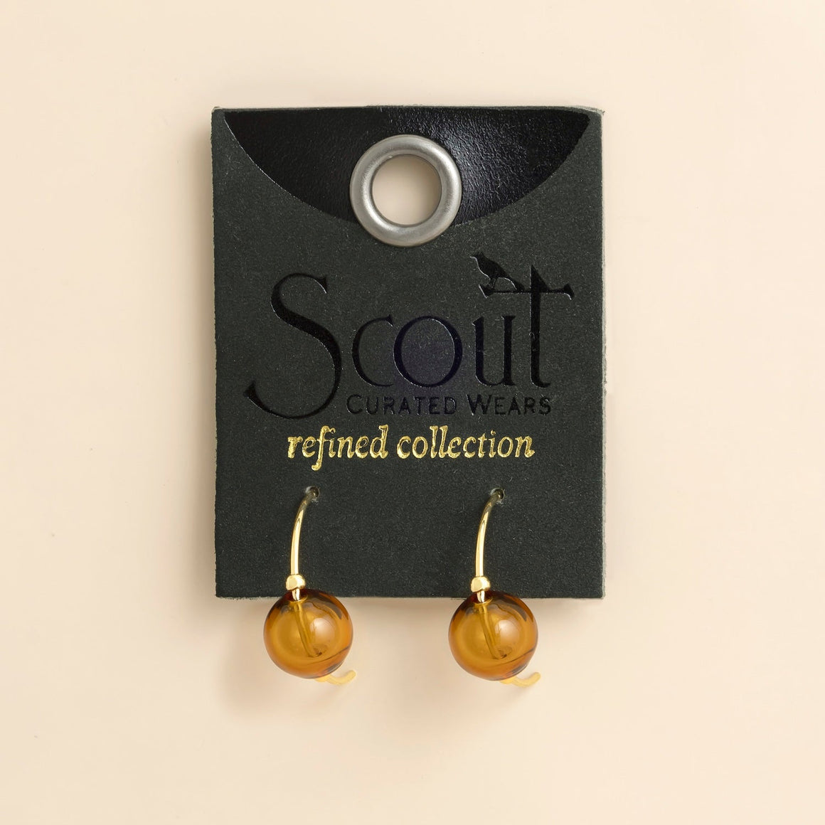 Refined Glass Hoop - Topaz/Gold