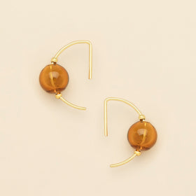 Refined Glass Hoop - Topaz/Gold