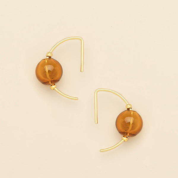 Refined Glass Hoop - Topaz/Gold