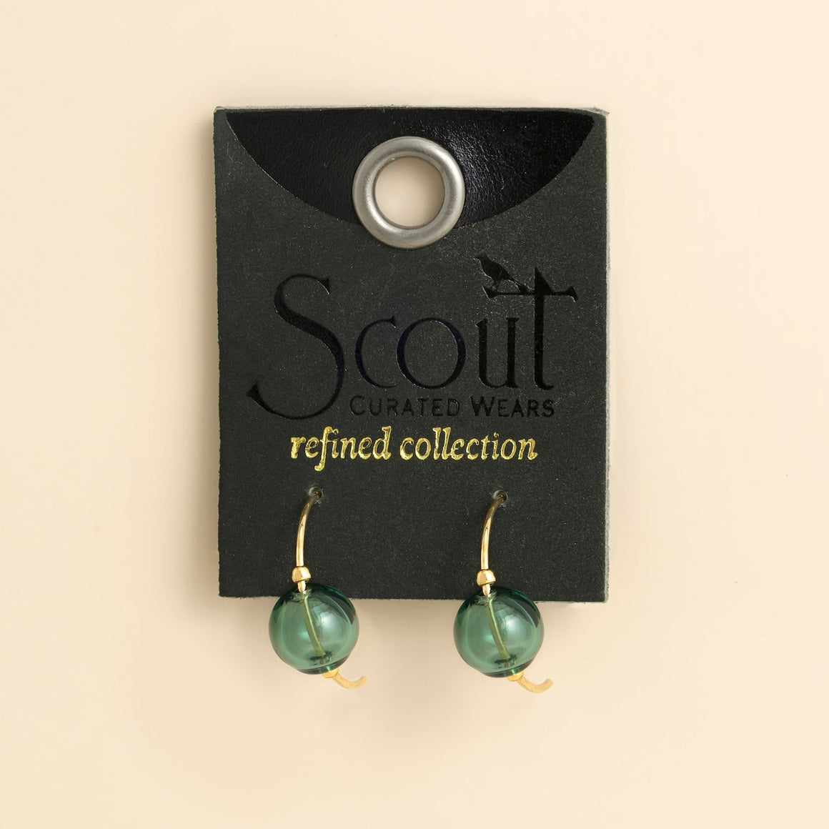 Refined Glass Hoop - Teal/Gold