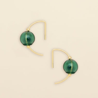 Refined Glass Hoop - Teal/Gold