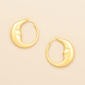 Refined Icon Earring - Moon Hoop/Gold