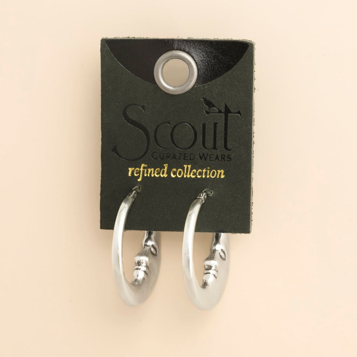 Refined Icon Earring - Moon Hoop/Silver