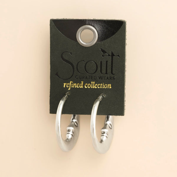 Refined Icon Earring - Moon Hoop/Silver