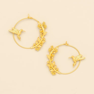Refined Icon Earring - Hummingbird Hoop/Gold